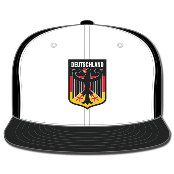 Snap Cap Deutschland Adler mit flachem Schirm in schwarz