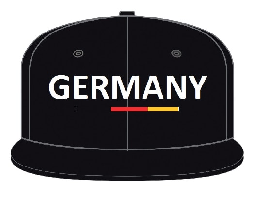 Snap&#x20;Cap&#x20;Deutschland&#x20;Germany&#x20;schwarz&#x20;mit&#x20;flachem&#x20;Schirm&#x20;in&#x20;schwarz