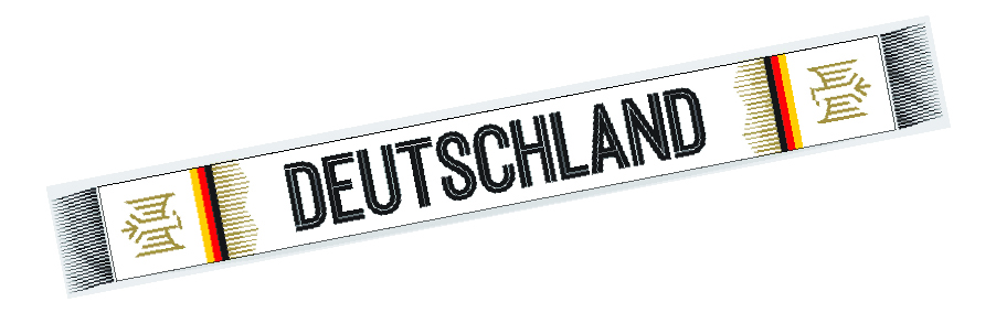Schal bedruckt Baumwoll-Touch 140x17 cm Deutschland weiß Nr. 4
