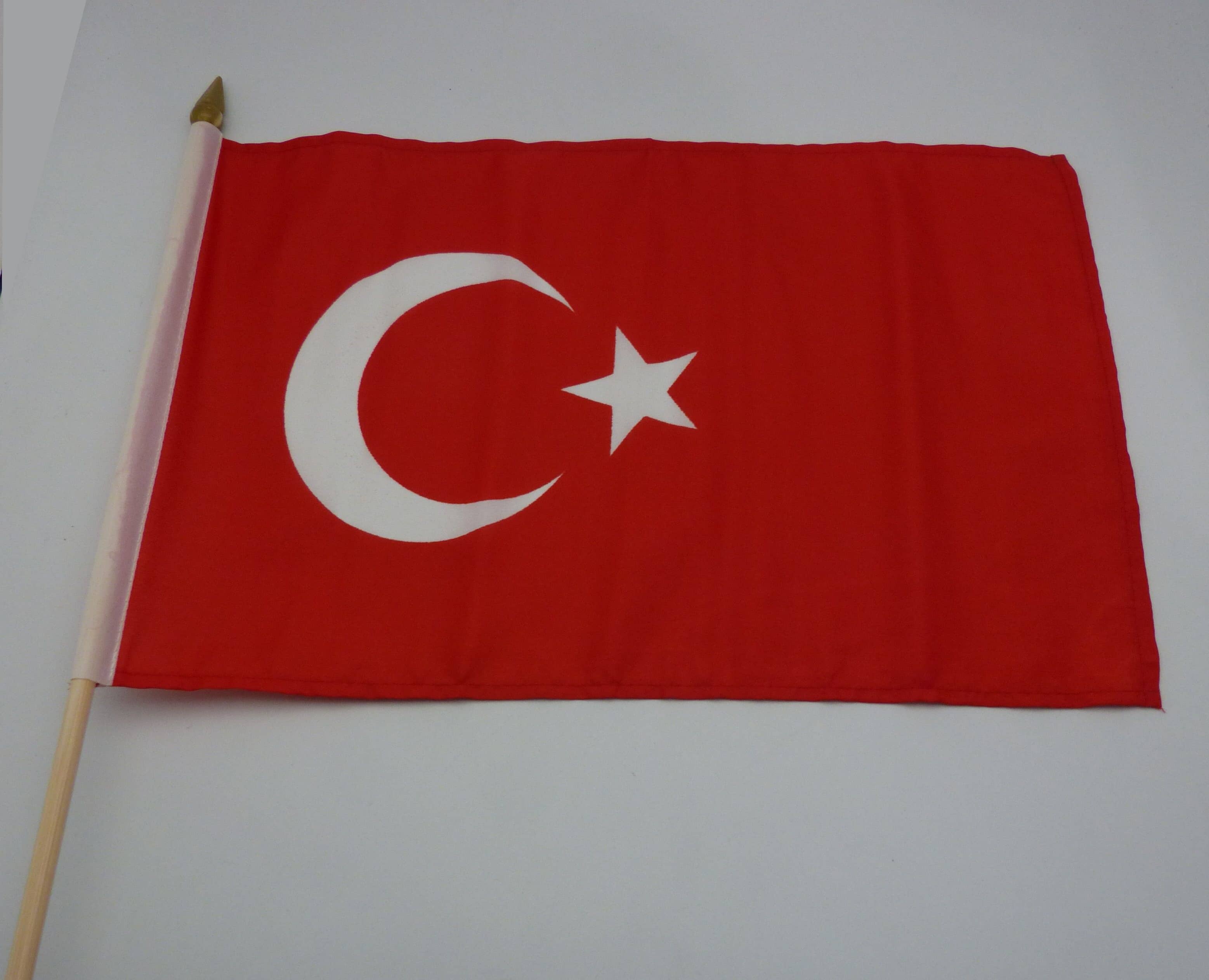 Stockfahne Türkei 30x45 cm