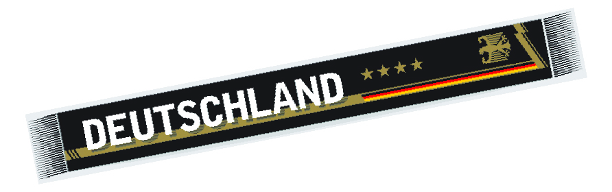 Schal bedruckt Baumwoll-Touch 140x17 cm Deutschland schwarz gold Nr. 3