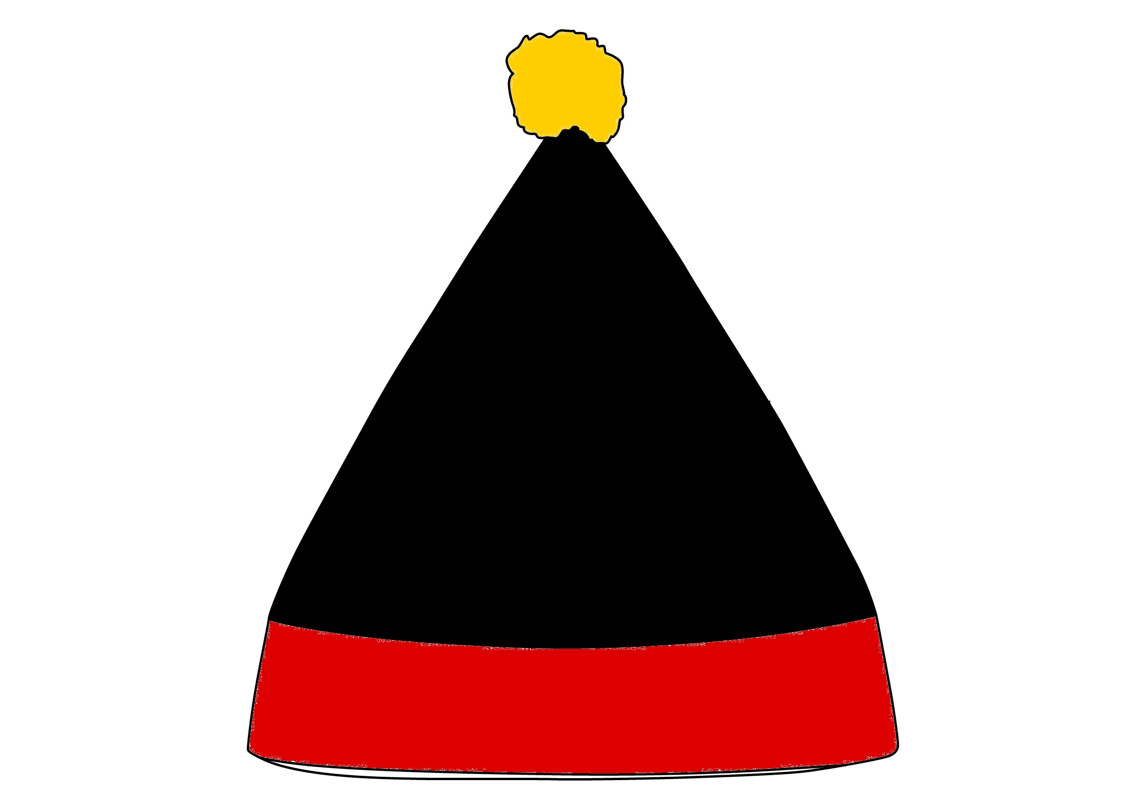 Nikolaus Mütze Deutschland schwarz rot Bommle gelb