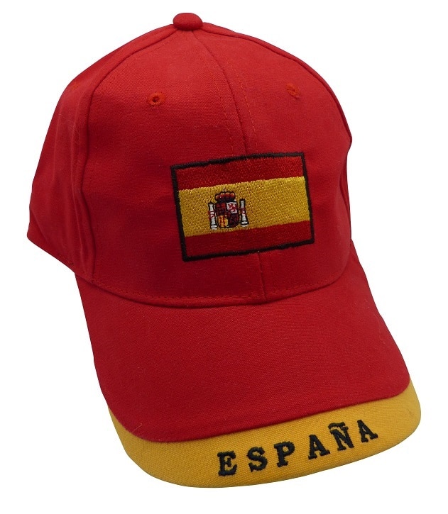 Cap Spanien rot, Schirm front gelb