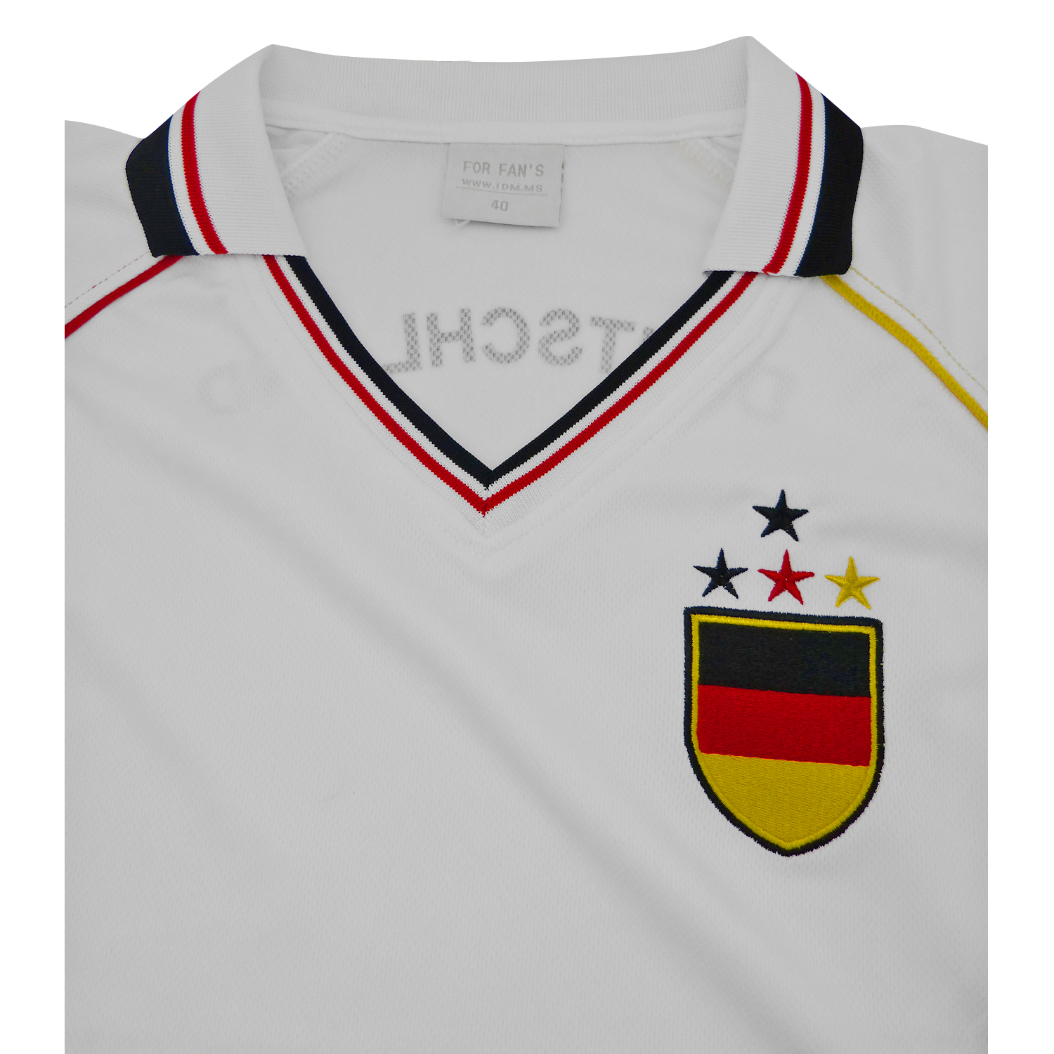 Trikot Deutschland Lady weiß bunter Kragen