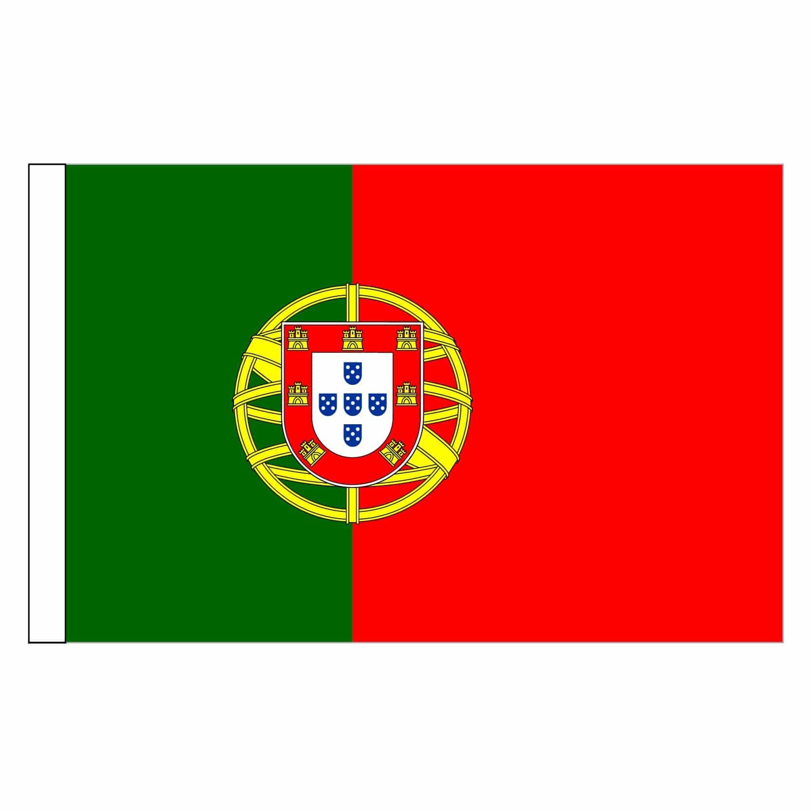 Seidenfahne 90x150cm Portugal auf Stock
