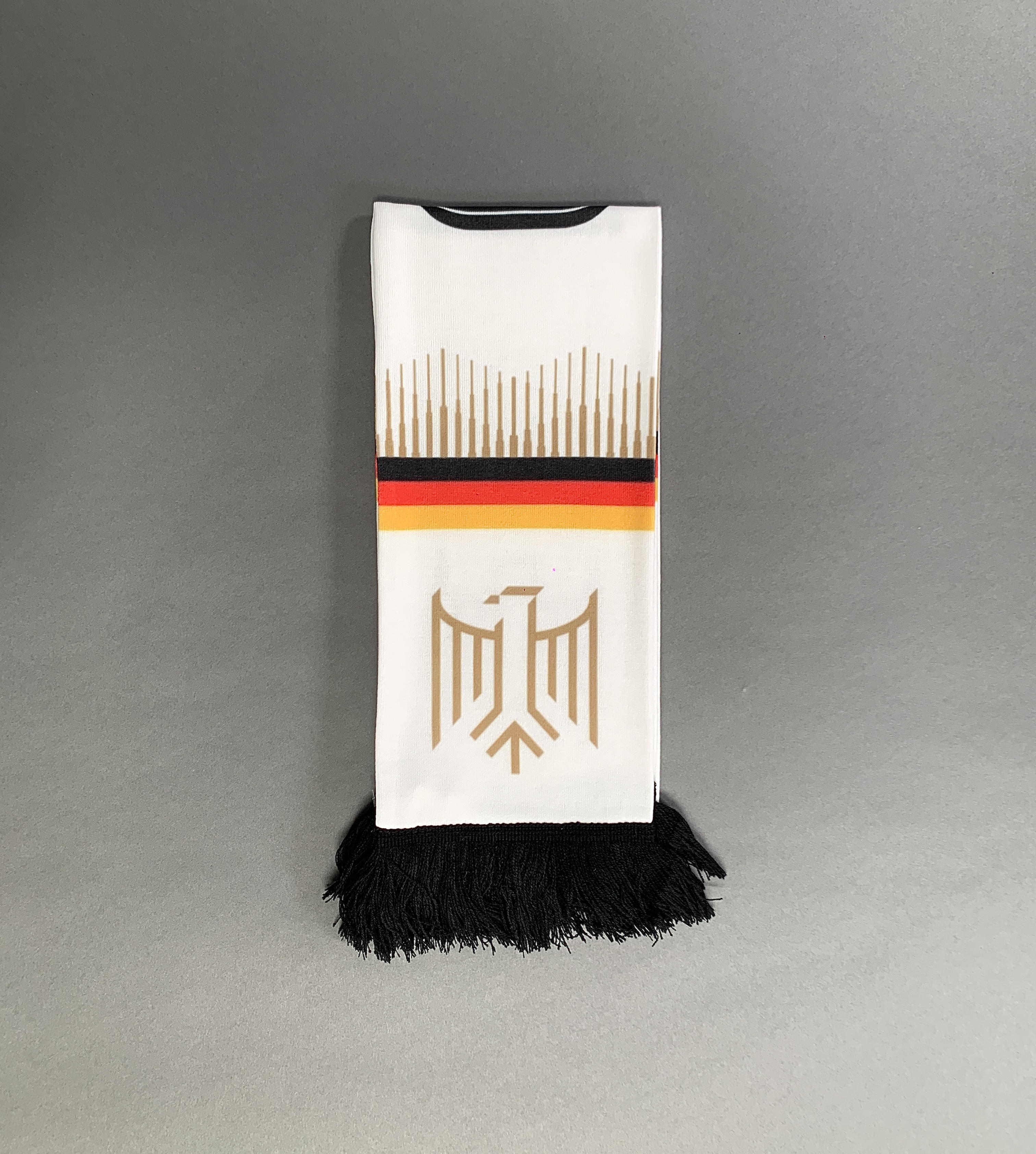 Schal bedruckt Baumwoll-Touch 140x17 cm Deutschland weiß Nr. 4