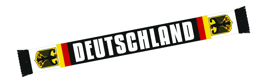 Schal bedruckt Baumwoll-Touch 140x17 cm Deutschland schwarz weiß Nr. 5