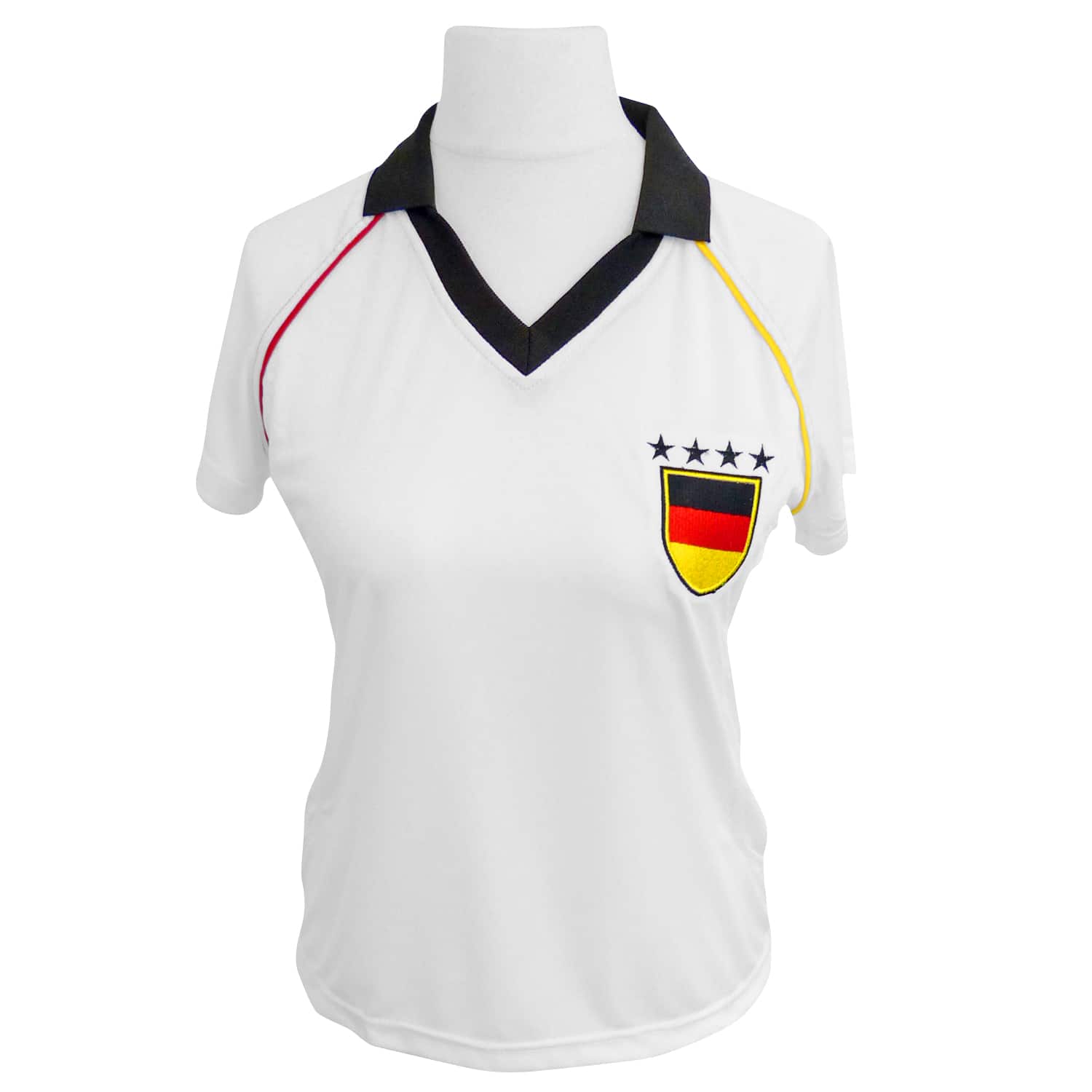 Trikot Deutschland Lady weiß schwarzer Kragen