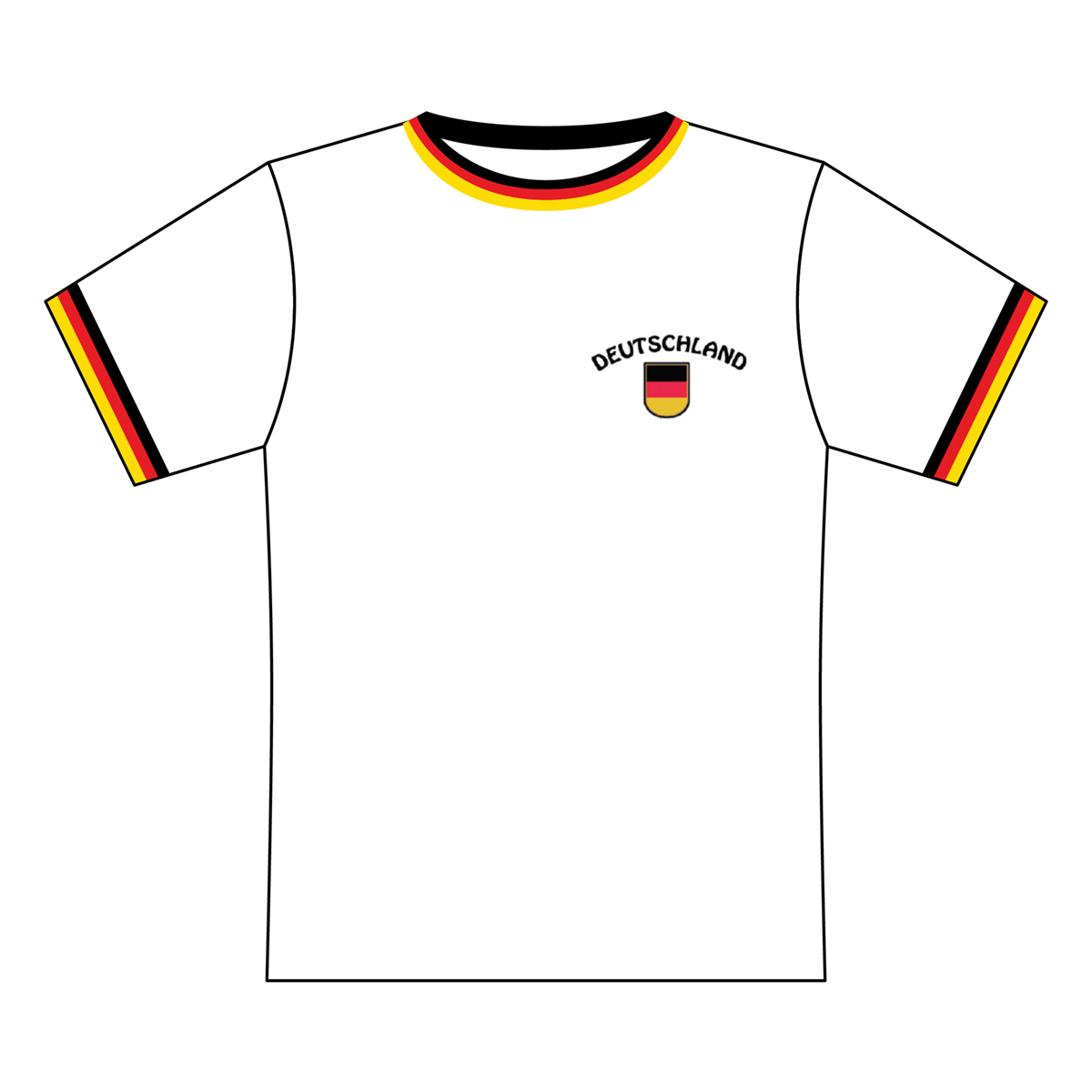 T-Shirt&#x20;Deutschland&#x20;wei&#x00DF;&#x20;Kragen&#x20;schwarz-rot-gold