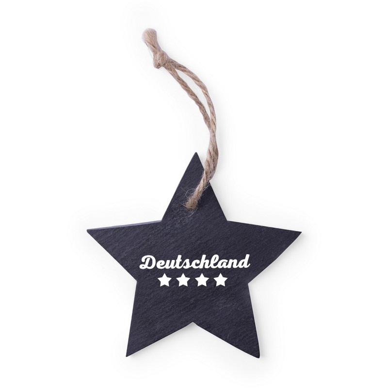 Baumschmuck Deutschland Stern, Material Schiefer