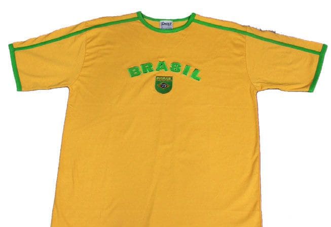 T-Shirt Brasilien Retro gelb