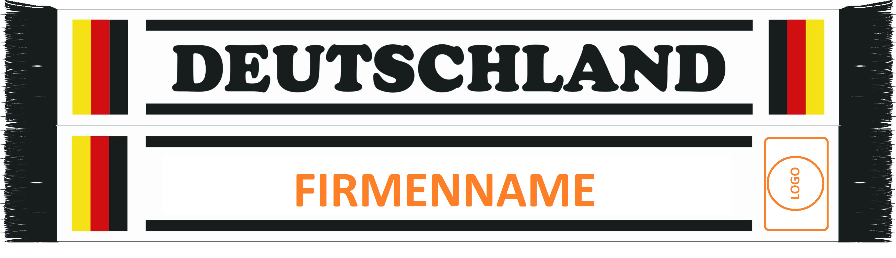 Schal Deutschland Promo gestrickt weiß, konfigurierbar
